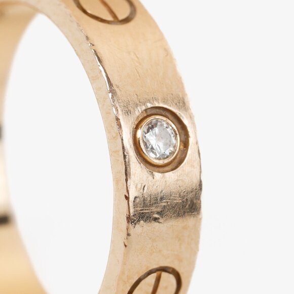 Cartier Love 18k Rose Gold Diamond Pave Ring - Picture 3 of 6